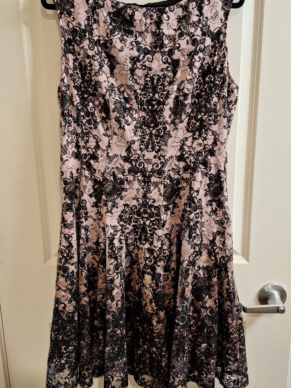 Danny & Nicole Black And Pink Lace Panel Dress
